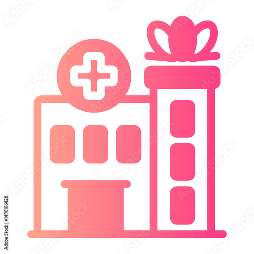 hospital gradient icon