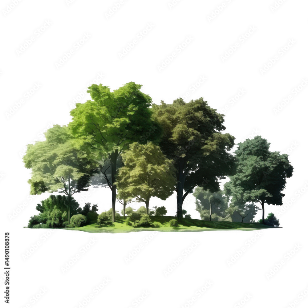 Fototapeta premium A group of trees on a black background