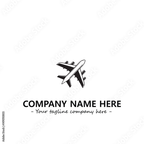 Plane silhouette logo company design vector illustration