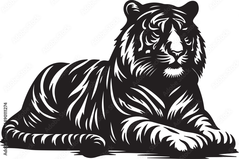 Obraz premium Tiger Silhouette