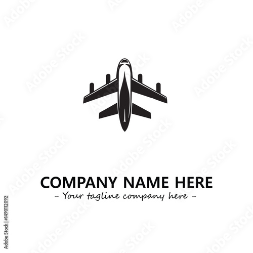 Plane silhouette logo company design vector illustration