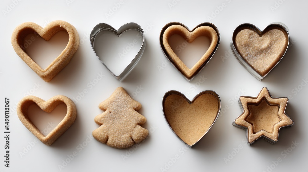 Obraz premium Baking cookie cutters and dough