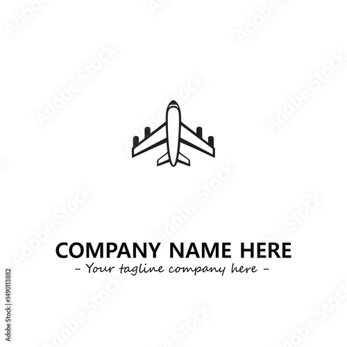 Plane silhouette logo company design vector illustration