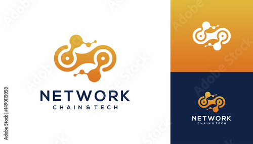 Link chain with molecule network vector design inspirations.