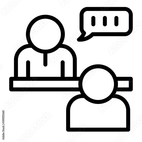 Job Interview Vector Line Icon Design