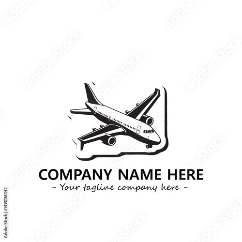 Plane silhouette logo company design vector illustration