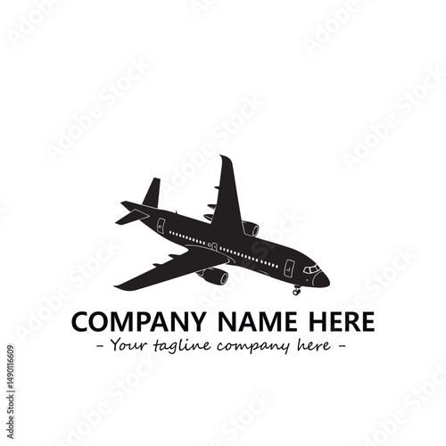 Plane silhouette logo company design vector illustration
