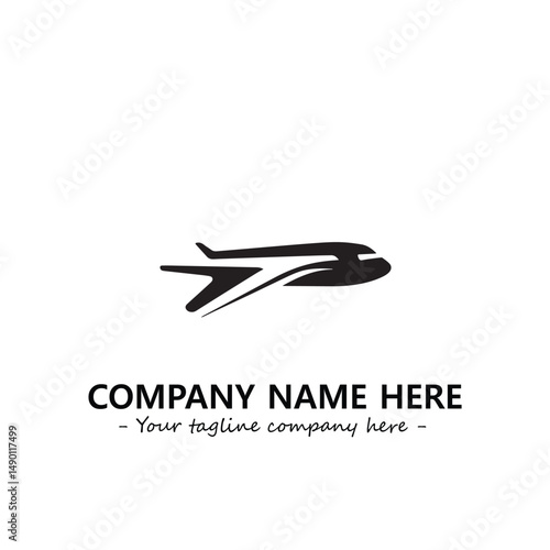 Plane silhouette logo company design vector illustration