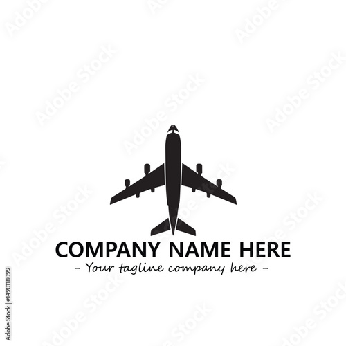 Plane silhouette logo company design vector illustration