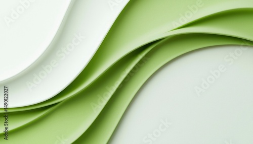 Abstract wavy design in light green and white