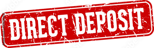 direct deposit rectangular sign. direct deposit stamp
