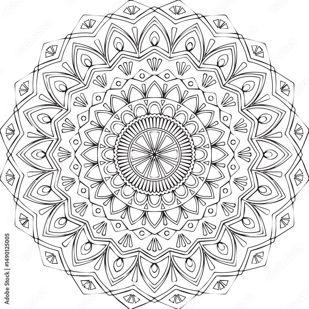 Fototapeta premium Beautiful flower art and mandala vector design