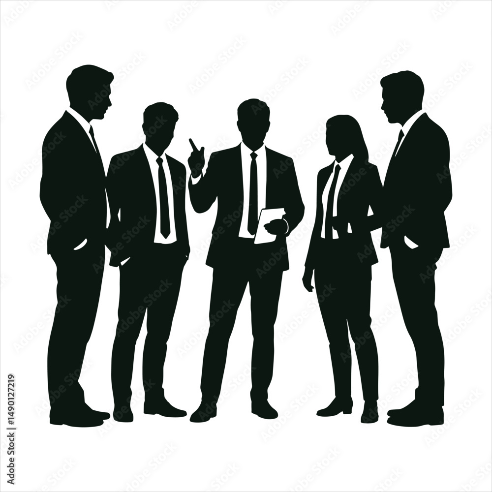 Business Team Meeting Silhouette Business Team Meeting Silhouette