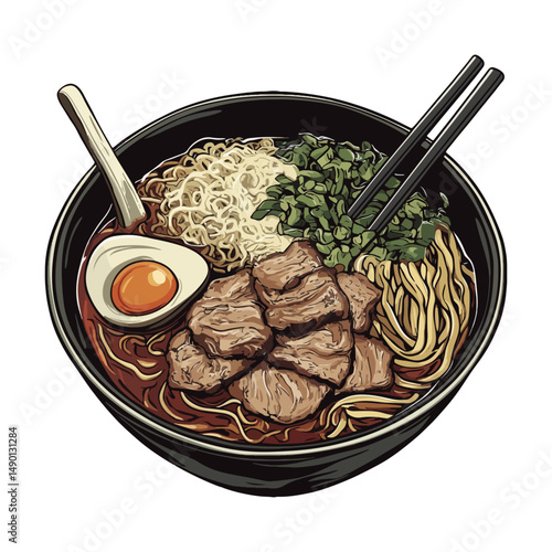 japanese ramen,vector