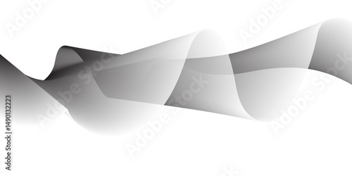 Abstract flowing wave pattern made of fine black lines on a white background.