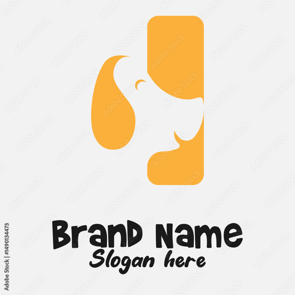 Obraz premium Dual Meaning Monogram Logo – Letter I Fused with Dog Silhouette