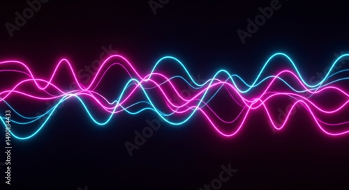 Abstract neon wave pattern