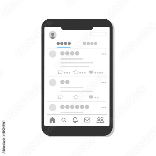 Xの投稿画面をスマホに表示させたシンプルなイラスト