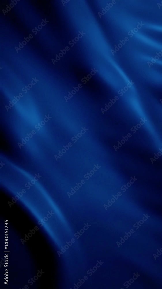 Deep Blue Silk Fabric Flowing in Gentle Waves, Abstract Motion Background Deep Blue Silk Fabric Flowing in Gentle Waves, Abstract Motion Background