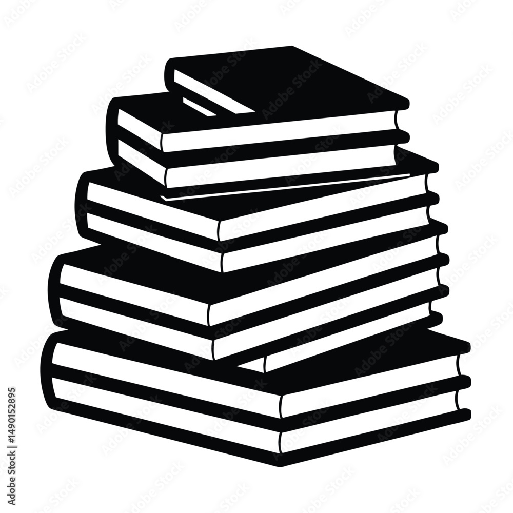 Minimalist Book Stack Design in Black and White Minimalist Book Stack Design in Black and White