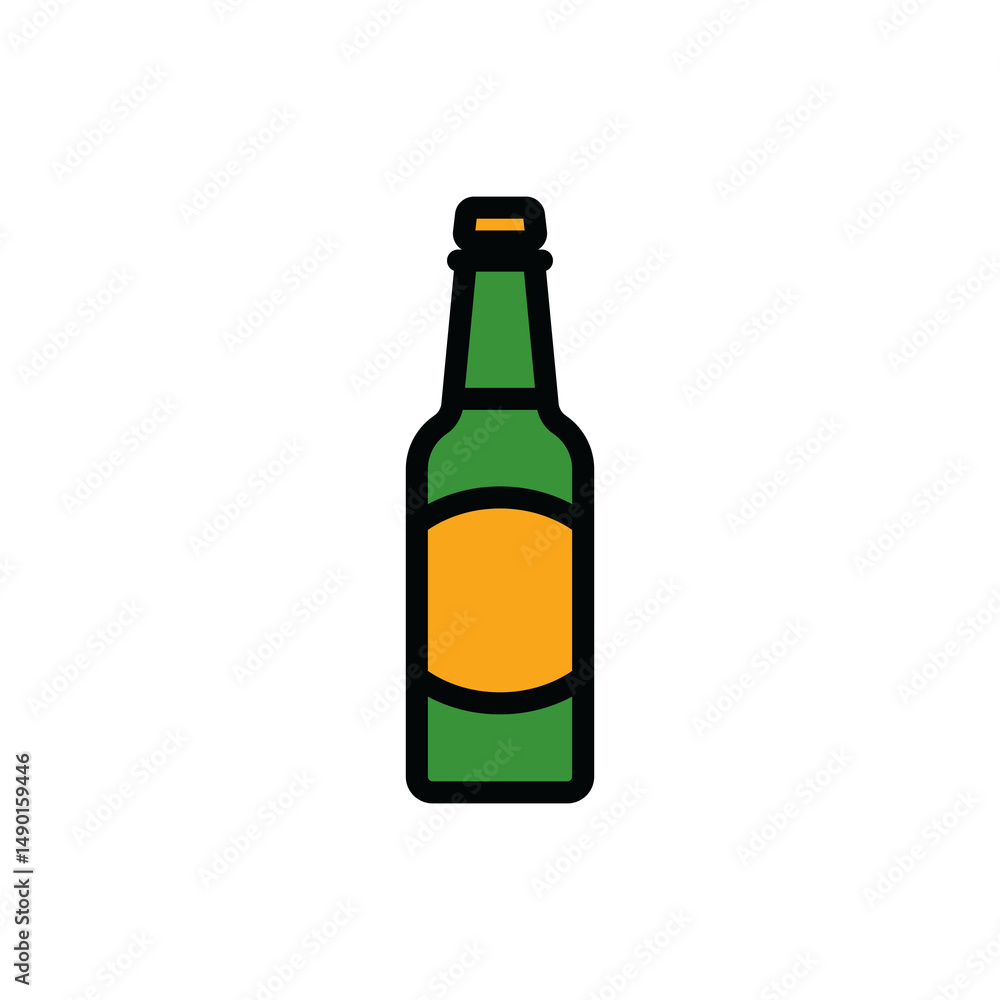 Beer bottle icon. A design element. Beer bottle icon. A design element.