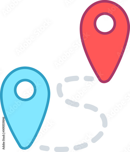 지도, 경로, 핀, 위치, 탐색, 도로, 내비게이션, 위치표시, 경로안내, 출발지, 도착지, 점선경로, 장소이동, 방향표시, 길안내, 여정, 포인트표시, 탐험, 경로시각화, 지도노선, 경로그림, 지리정보, 지도아이콘, 목적지, 길찾기
