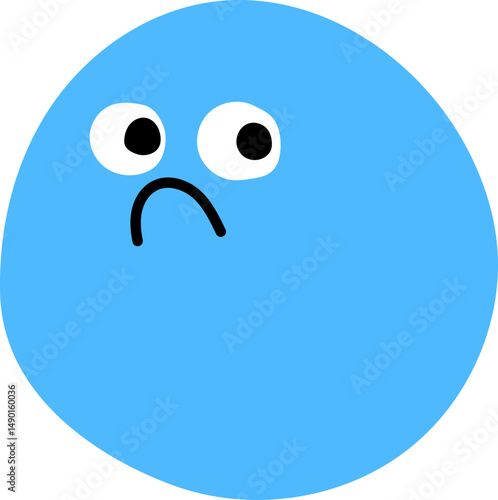 표정, 감정, 슬픔, 걱정, 무표정, 입내림, 하늘색, 감정상태, 눈표현, 입모양, 우울, 반응표현, 감정표현, 기분하락, 단순표현, 이모지, 표정강조, 감정스티커, 불안, 피로, 감정전달, 단순얼굴, 찡그림, 눈강조, 기분저하
