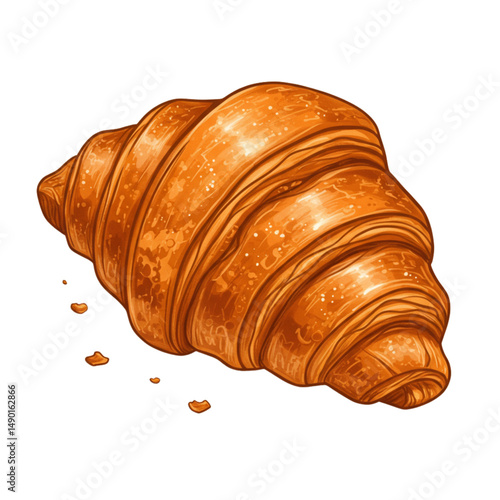 croissant on white
