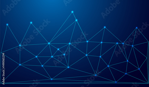 Low Poly Background on Dark Blue Gradient – Modern, Geometric, and Minimalist Abstract Design for Digital Art, 3D Modeling, Wallpapers, and Futuristic Graphics	