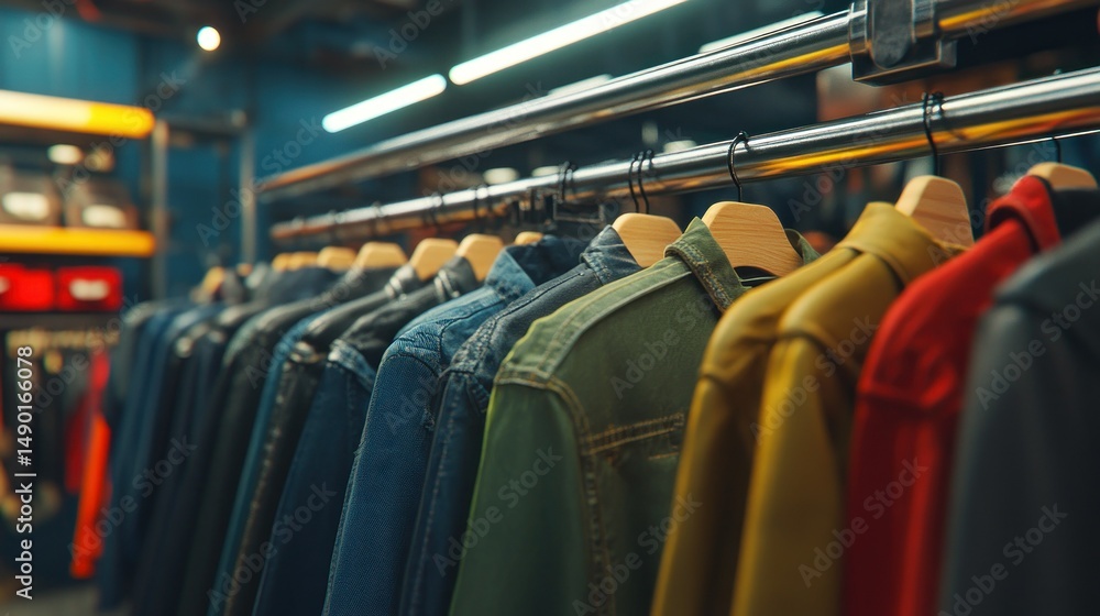 Obraz premium Jackets on hangers