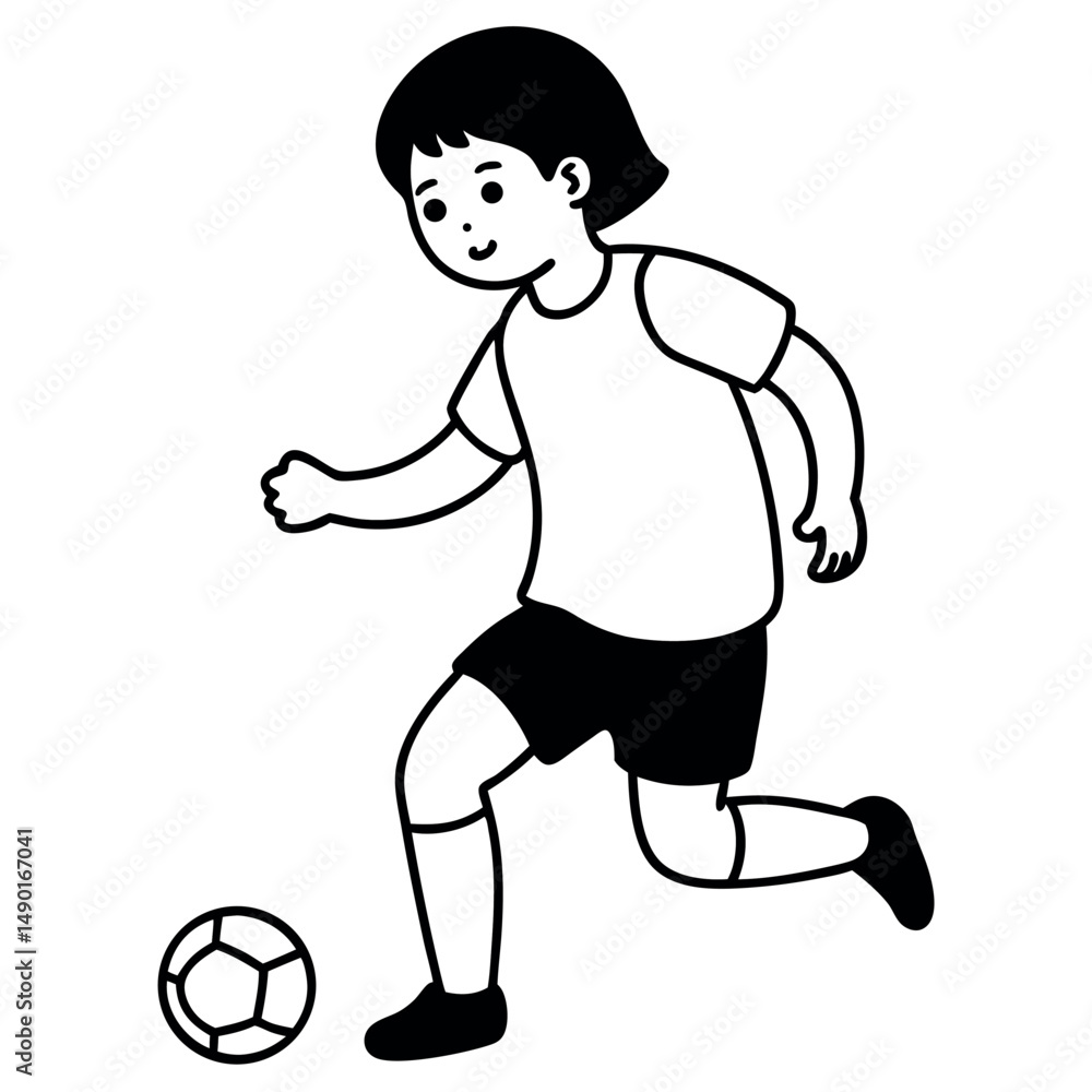 child who play football. vector illustration .
child who play football. vector illustration .