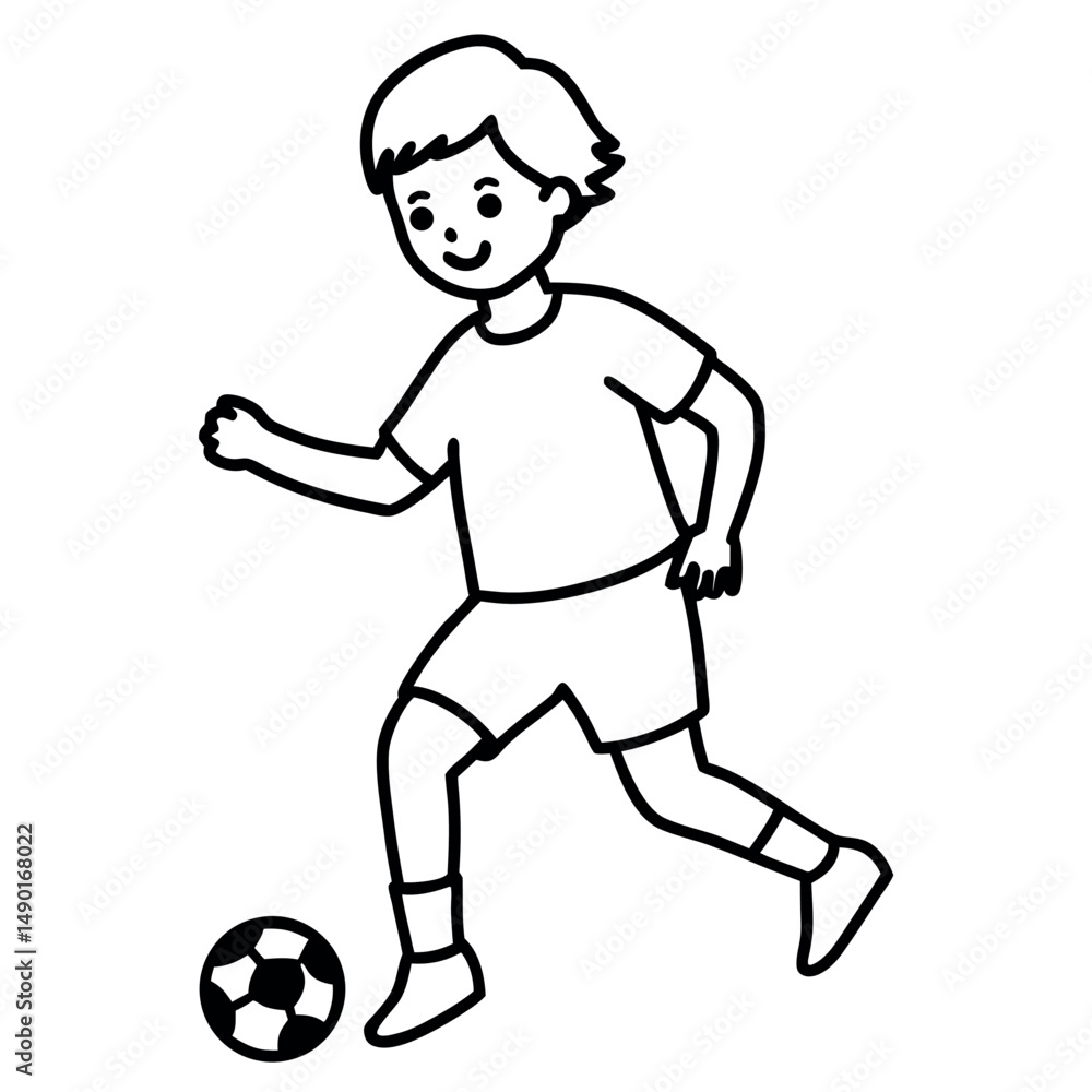 child who play football. vector illustration .
child who play football. vector illustration .
