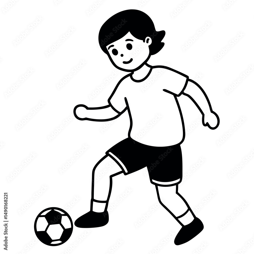 child who play football. vector illustration .
child who play football. vector illustration .