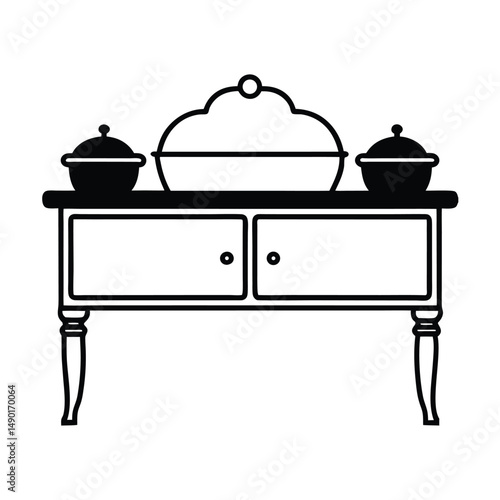 buffet table kitchen decor