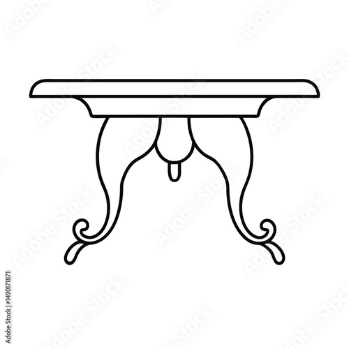 antique clawfoot table vector design
