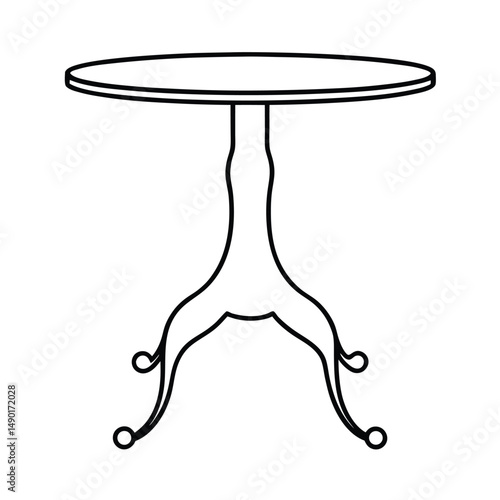 vintage clawfoot table illustration
