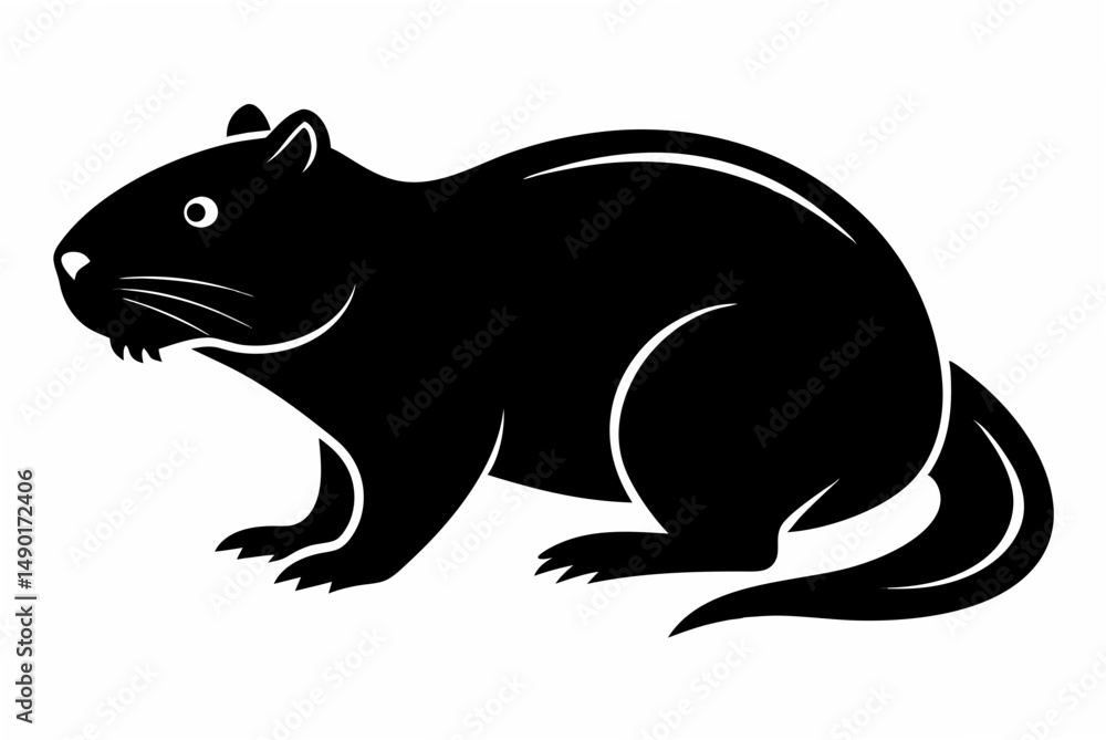 Obraz premium beaver silhouette vector