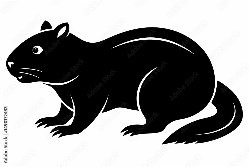Fototapeta premium beaver silhouette vector