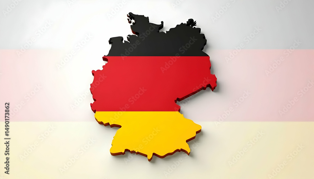 Fototapeta premium Germany Map in National Colors
