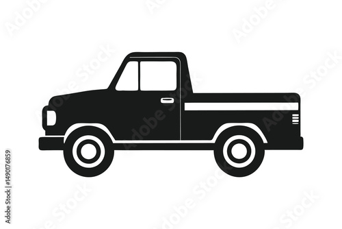 pickup silhouette on white background