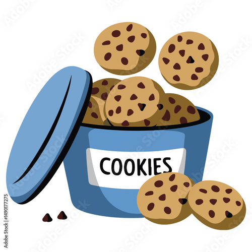 Traditional cookie storage jar isolated vector illustration on white background
