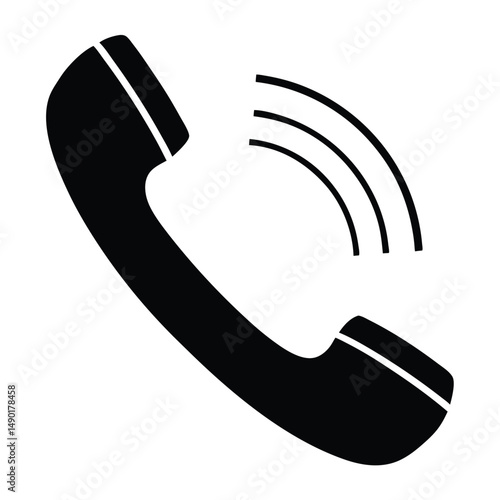 Classic Ringing Telephone Icon  A Simple Vector Illustration of a Landline Phone