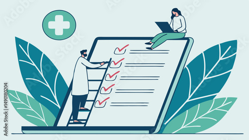 Medical checklist progress teamwork healthcare goals