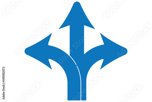 Road traffic direction arrows flat set. You-turn, left, right, two way, three way transportation direction arrow symbol. decision icon vector Trafic way icon isolated Road arrow Sketch EPS 10