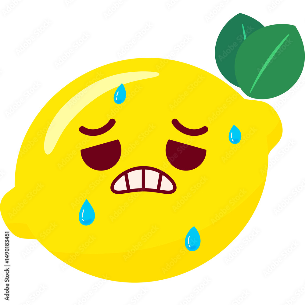 Fototapeta premium Lemon Nervous Face Cartoon