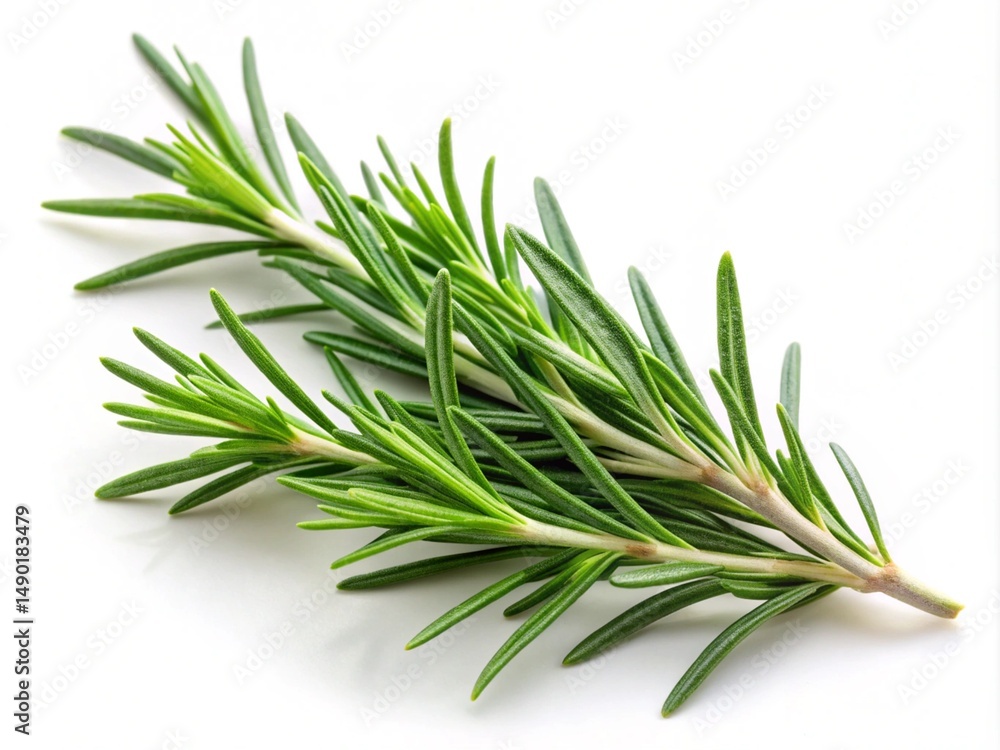 Fototapeta premium Rosemary Branch Isolated On White Background 