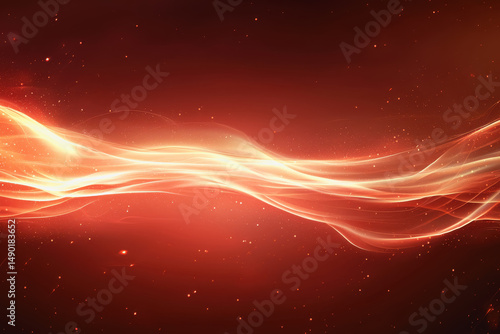 Rich red background adorned with a beautiful gold swirl creating a captivating contrast in a glowing infrared aesthetic