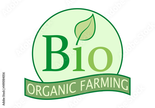 Icono de producto bio de granja orgánico verde