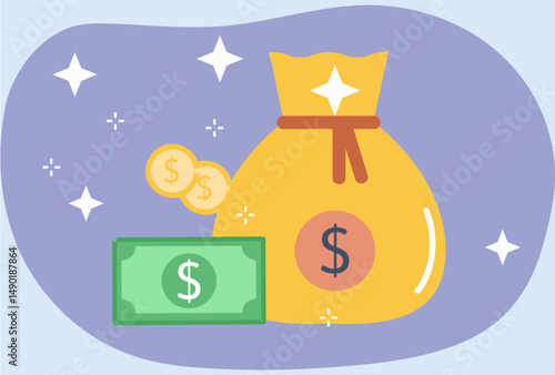 Money Bag Concept Illustration