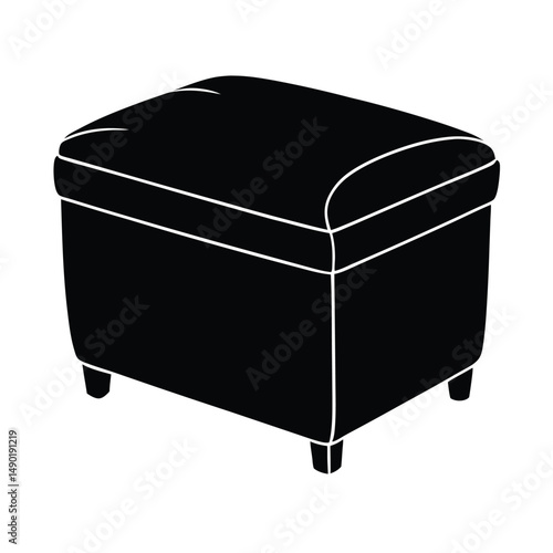 storage ottoman leather look